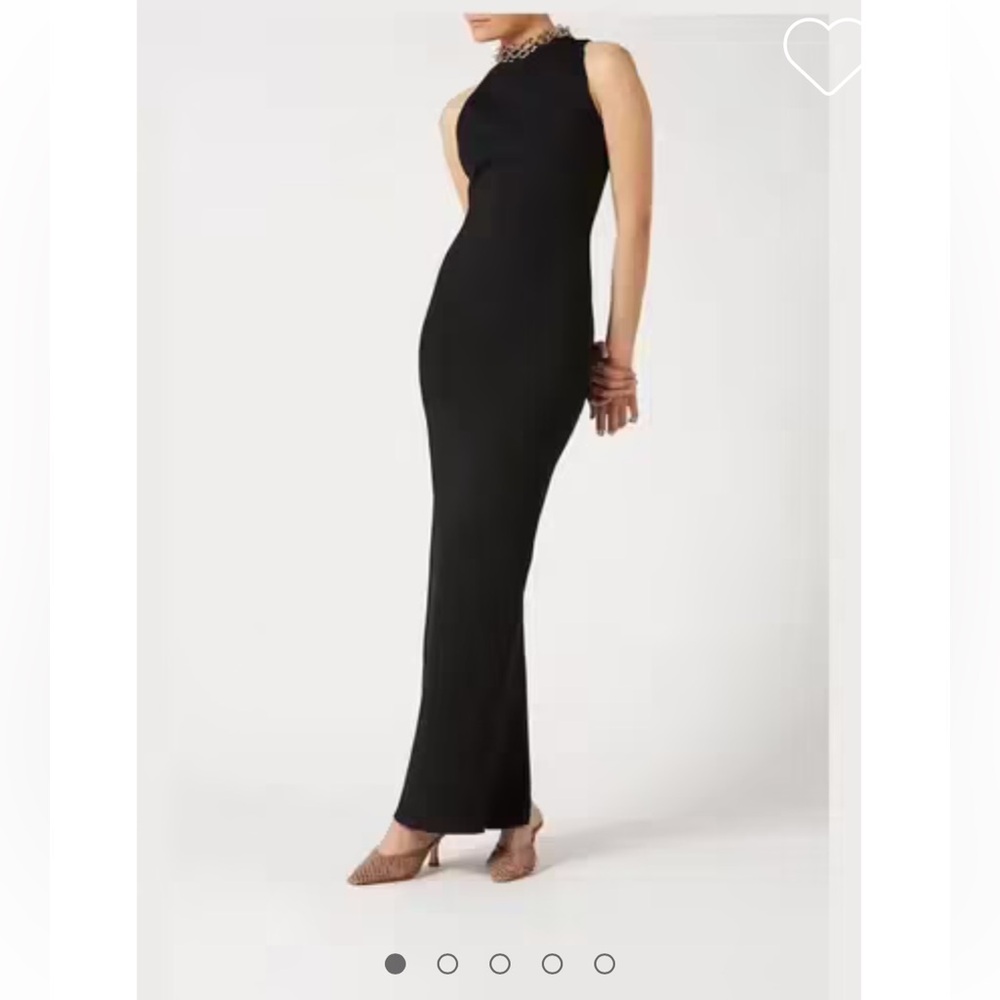 SCANLAN THEODORE | CREPE KNIT CURVE BACK GOWN BLACK | SIZE S